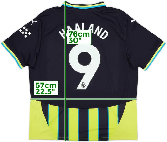 2024-25 Manchester City Away Shirt Haaland #9 - 9/10 - (XL)