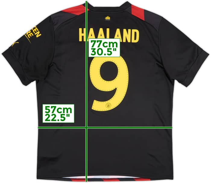 2022-23 Manchester City Away Shirt Haaland #9 - 10/10 - (XL)