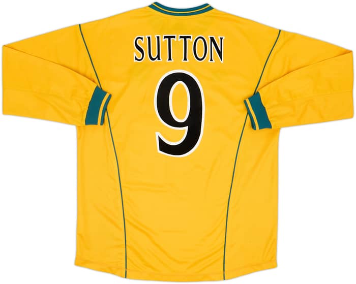 2000-02 Celtic Away L/S Shirt Sutton #9 - 8/10 - (XL)