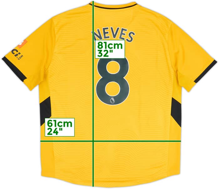 Camiseta de local de Wolves 2021-22 Neves #8 - 9/10 - (XXL)