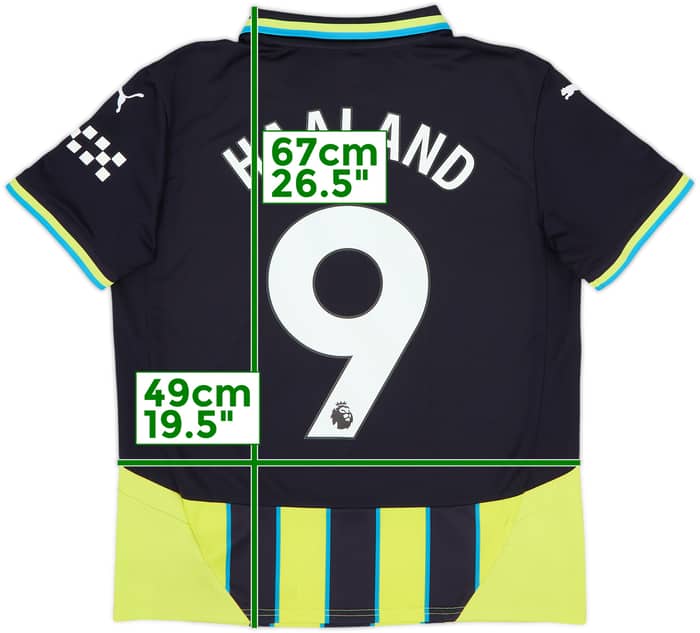 2024-25 Manchester City Away Shirt Haaland #9 - 8/10 - (XL.Boys)