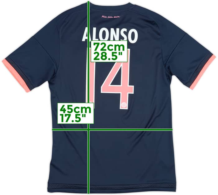 Camiseta de la tercera equipación del Bayern Munich 2015-16 Alonso #14 - 9/10 - (S)