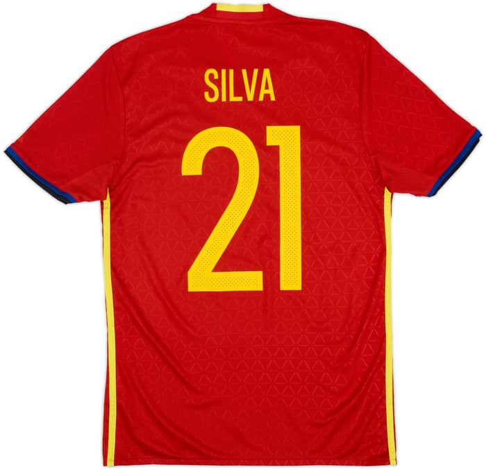 2016-17 Spain Home Shirt Silva #21 - 9/10 - (S)