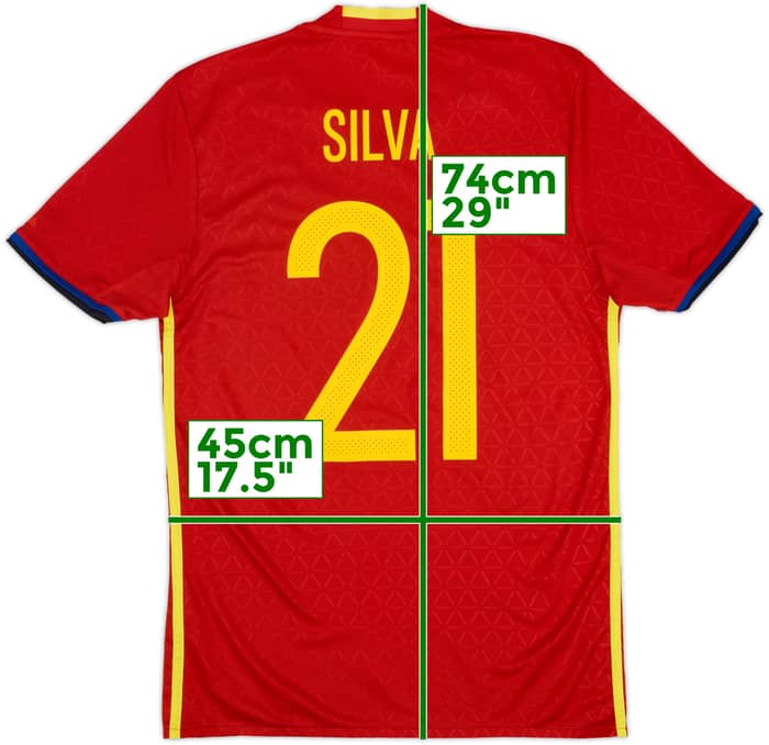 2016-17 Spain Home Shirt Silva #21 - 9/10 - (S)