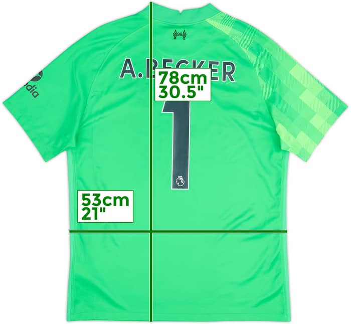 2021-22 Liverpool GK S/S Shirt A.Becker #1 - 9/10 - (L)