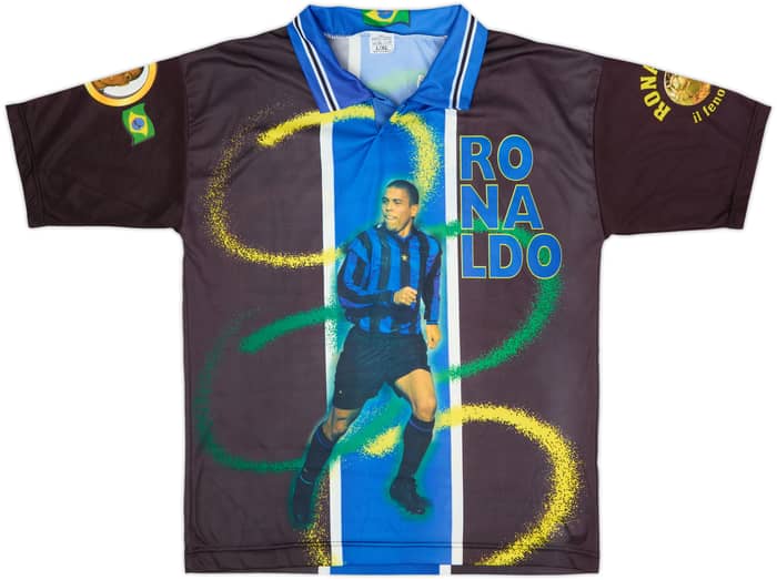 Camiseta gráfica del Inter Milan 1997-98 Ronaldo #10 - 9/10 - (L/XL)