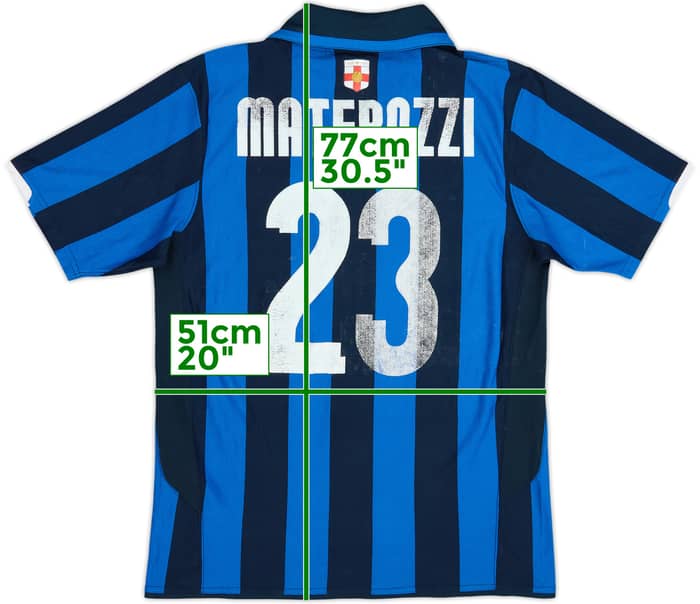 2007-08 Inter Milan Centenary Home Shirt Materazzi #23 - 5/10 - (M)