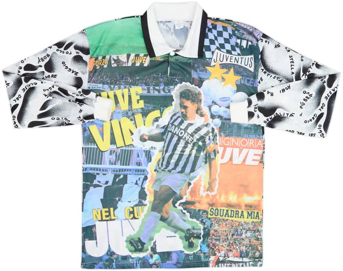 1992-94 Juventus Graphic L/S Shirt Baggio #10 - 10/10 - (XL)