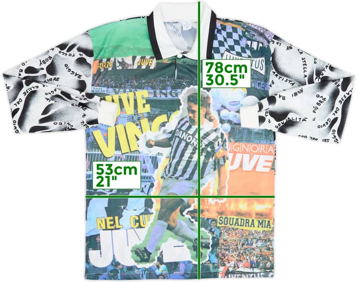 1992-94 Juventus Graphic L/S Shirt Baggio #10 - 10/10 - (XL)