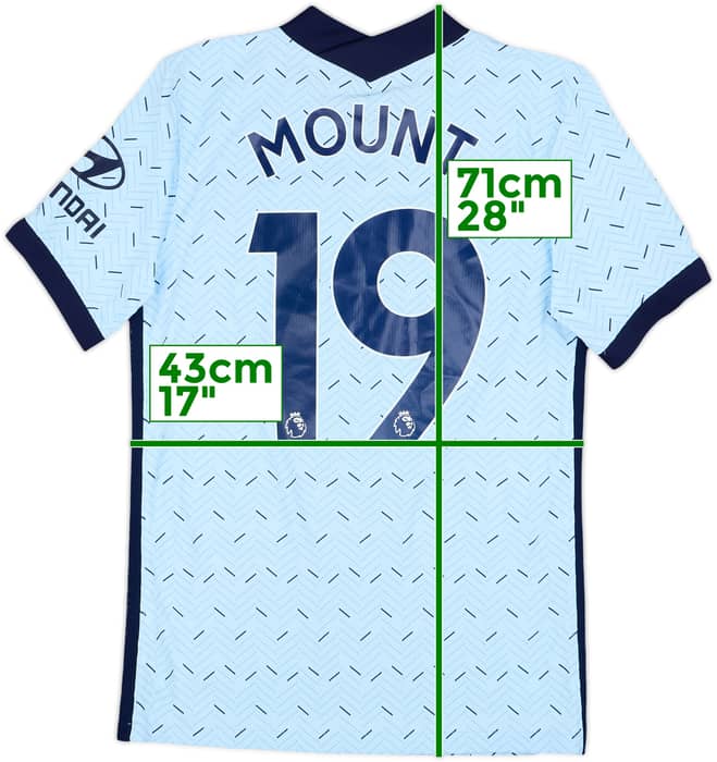 2020-21 Chelsea Authentic Away Shirt Mount #19 - 7/10 - (S)