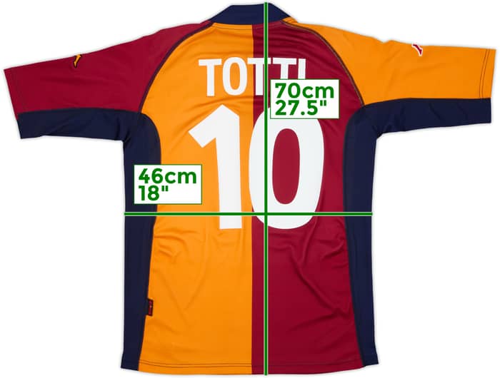 2001-02 Roma European Shirt Totti #10 - 6/10 - (M)
