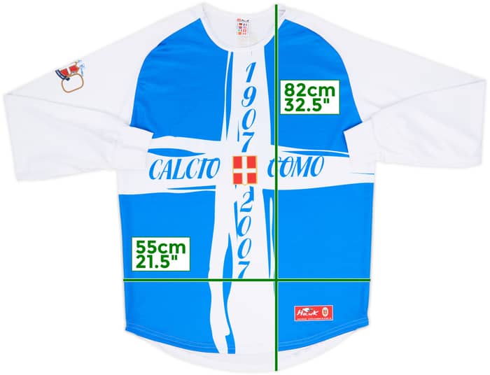 2007-08 Como Centenary L/S Shirt #100 - 9/10 - (XL)