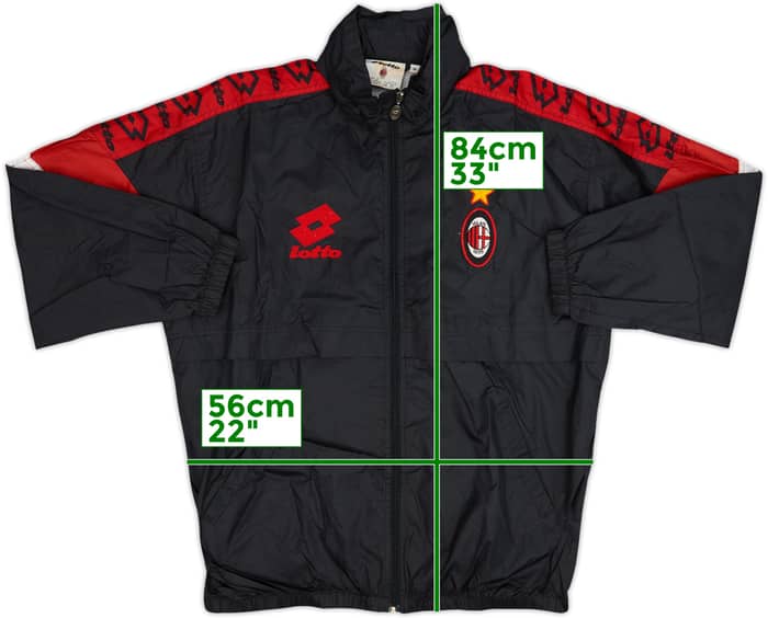 1995-96 AC Milan Lotto Hooded Track Jacket - 8/10 - (M)