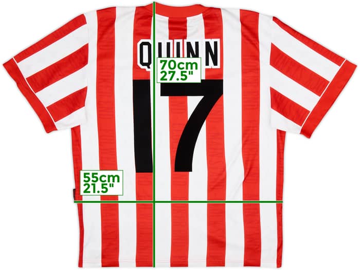 1996-97 Sunderland Home Shirt Quinn #17 - 8/10 - (M)