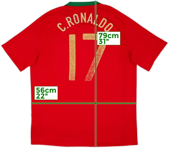 2008-10 Portugal Home Shirt C.Ronaldo #17 - 5/10 - (XL)