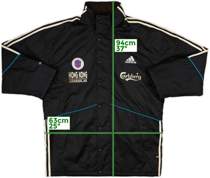 2000-01 Hong Kong League XI Player Issue adidas Padded Bench Coat - 7/10 - (L)