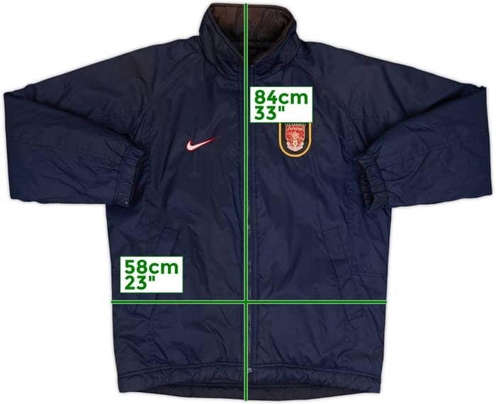 1998-99 Arsenal Nike Reversible Padded Bench Coat - 5/10 - (S)