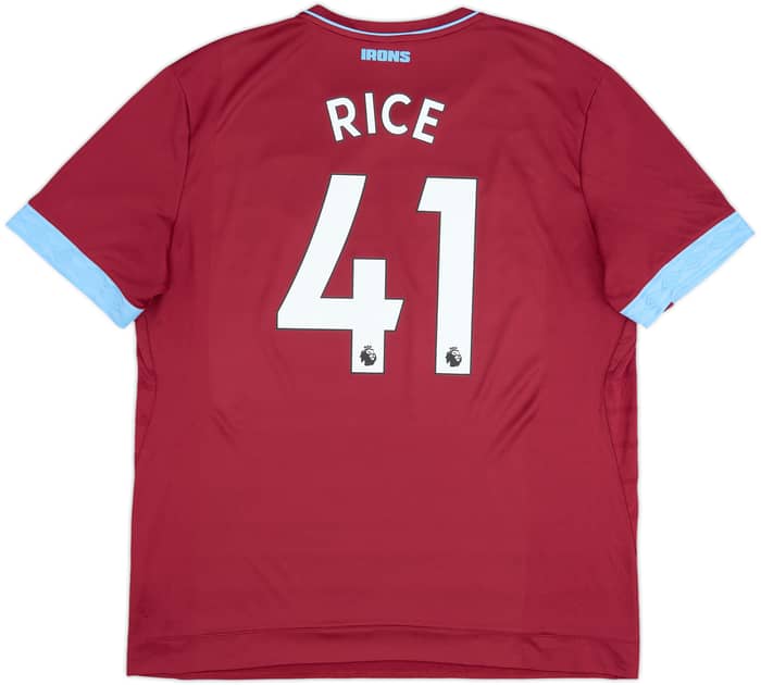 2018-19 West Ham Home Shirt Rice #41 - 7/10 - (XXL)