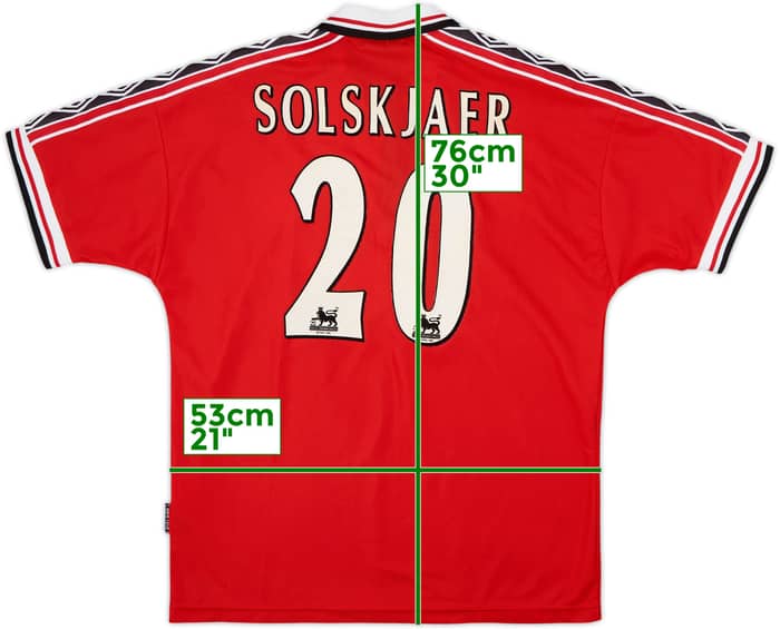 1998-00 Manchester United Home Shirt Solskjaer #20 - 8/10 - (M)