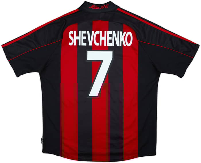 2000-02 AC Milan Home Shirt Shevchenko #7 - 8/10 - (XL)