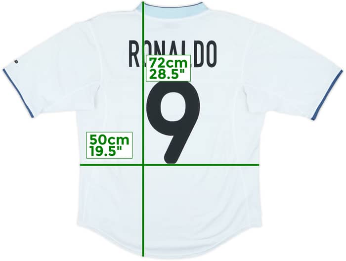 Camiseta de visitante del Inter Milan 2000-01 Ronaldo #9 - 6/10 - (M)