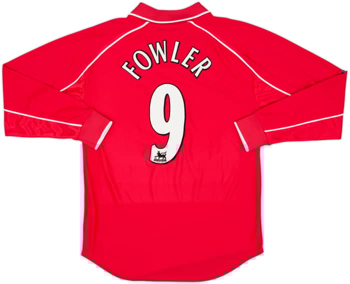 2000-02 Liverpool Home L/S Shirt Fowler #9 - 8/10 - (S)