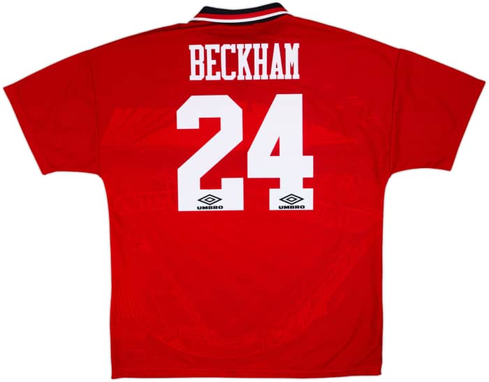 1994-96 Manchester United Home Shirt Beckham #24 - 10/10 - (XL)