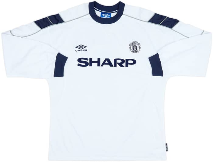 Camiseta de la tercera equipación de manga larga del Manchester United 1999-00 Beckham #7 - 8/10 - (L)