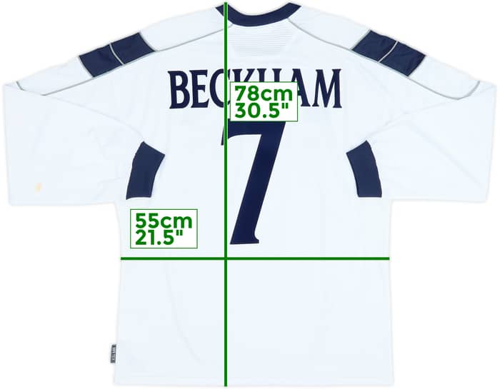 Camiseta de la tercera equipación de manga larga del Manchester United 1999-00 Beckham #7 - 8/10 - (L)