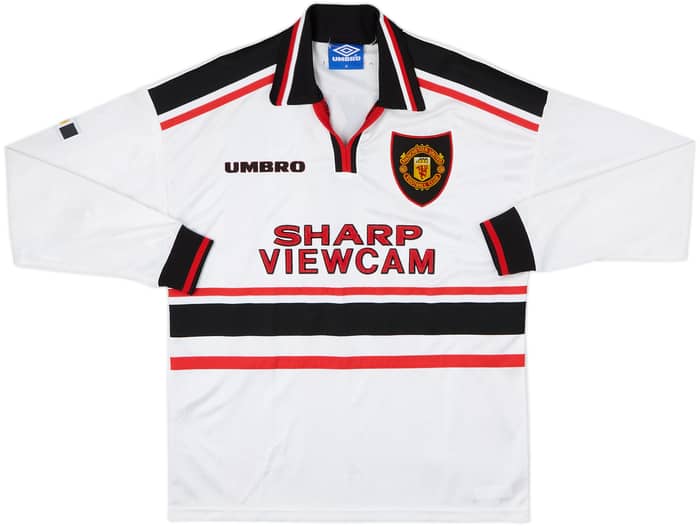 1997-99 Manchester United Away L/S Shirt Beckham #7 - 8/10 - (M)
