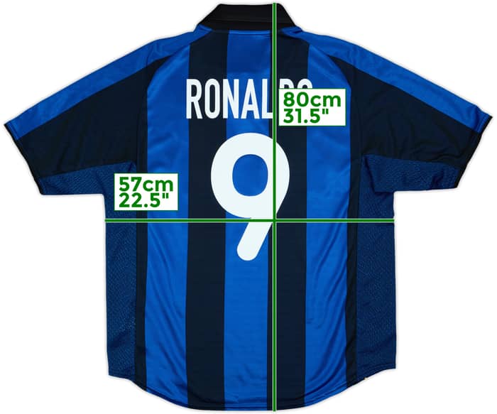 2001-02 Inter Milan Home Shirt Ronaldo #9 - 6/10 - (XL)