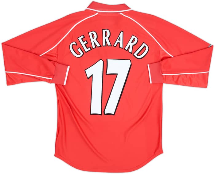 2000-02 Liverpool Home L/S Shirt Gerrard #17 - 6/10 - (M)