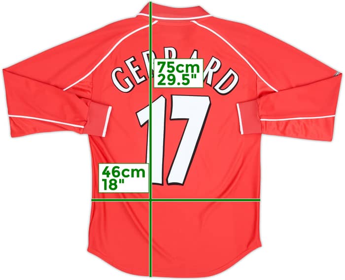 2000-02 Liverpool Home L/S Shirt Gerrard #17 - 6/10 - (M)