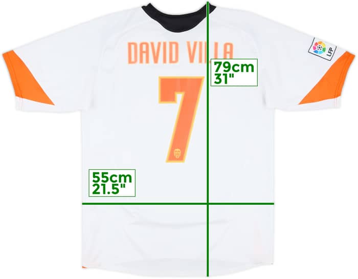 2005-06 Valencia Home Shirt David Villa #7 - 7/10 - (L)