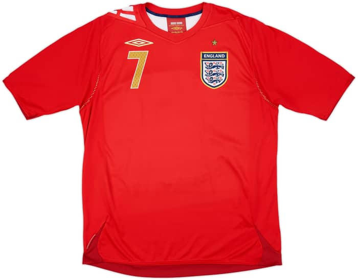 2006-08 England Away Shirt Beckham #7 - 7/10 - (L)