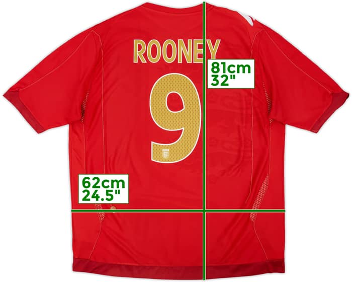 2006-08 England Away Shirt Rooney #9 - 6/10 - (XXL)