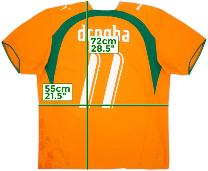 2006-07 Ivory Coast Home Shirt Drogba #11 - 7/10 - (XL)