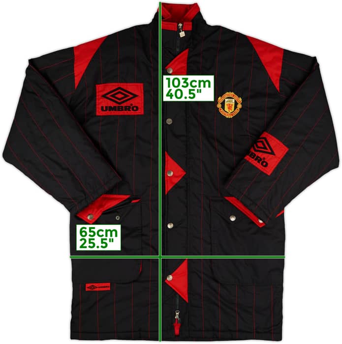 1992-93 Manchester United Umbro Padded Bench Coat - 8/10 - (L)