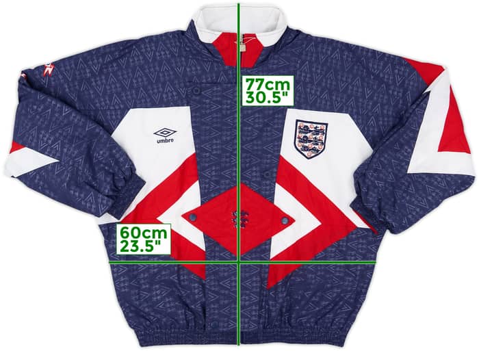 1990-92 England Umbro Track Jacket - 8/10 - (L)