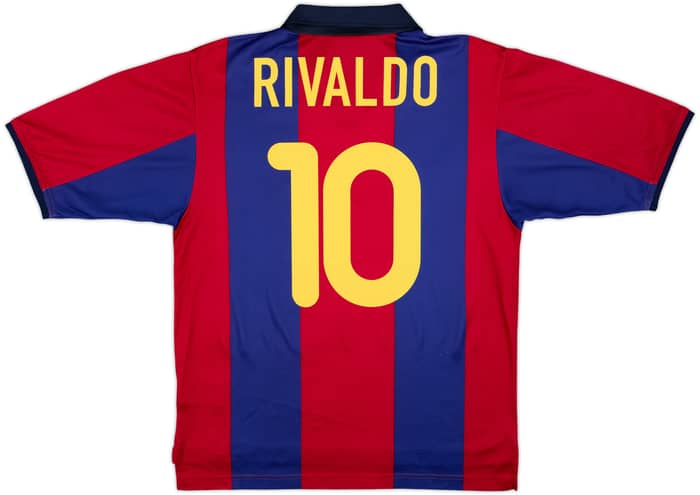 2000-01 Barcelona Basic Home Shirt Rivaldo #10 - 7/10 - (S)