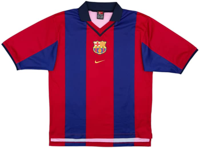 2000-01 Barcelona Basic Home Shirt Rivaldo #10 - 7/10 - (S)