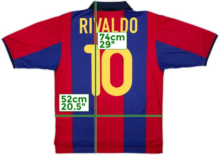2000-01 Barcelona Basic Home Shirt Rivaldo #10 - 7/10 - (S)