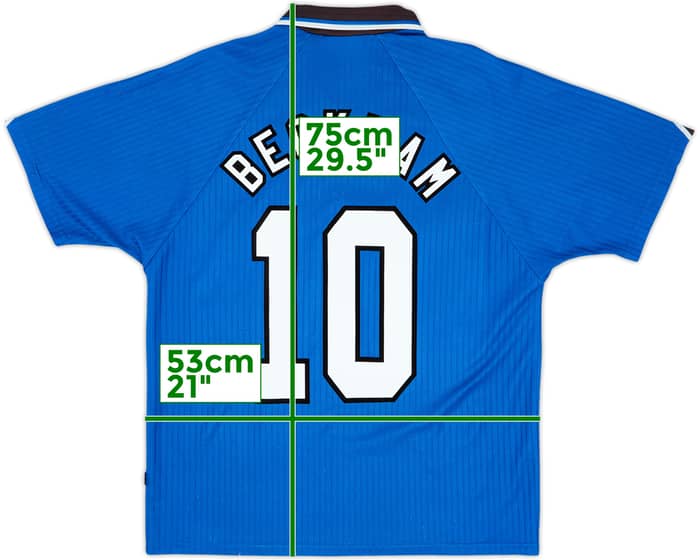 Camiseta de la tercera equipación del Manchester United 1996-98 Beckham #10 - 5/10 - (L)