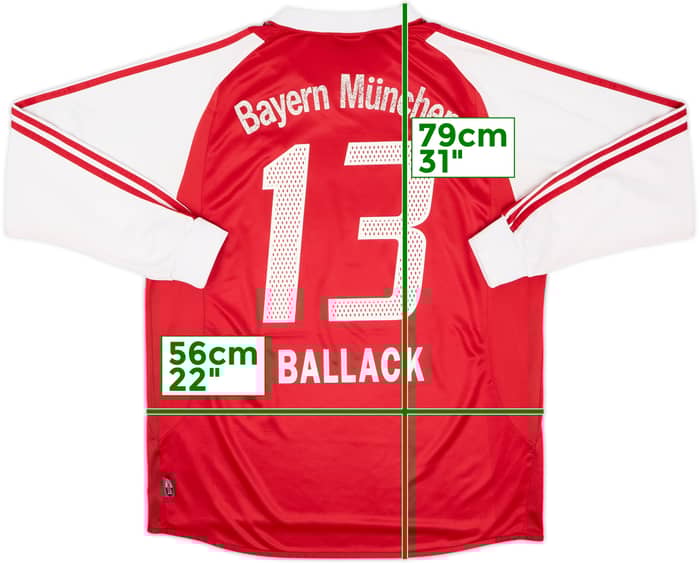 2004-05 Bayern Munich Home L/S Shirt Ballack #13 - 6/10 - (L)