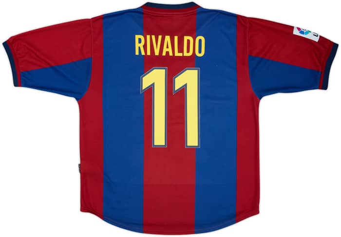 1998-00 Barcelona Home Shirt Rivaldo #11 - 8/10 - (L)