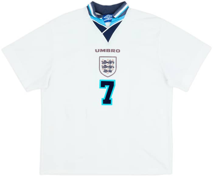 1995-97 Inglaterra Camiseta Local Beckham #7 - 5/10 - (XL)