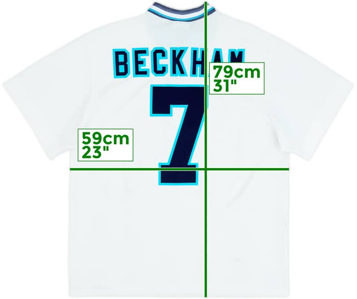 1995-97 Inglaterra Camiseta Local Beckham #7 - 5/10 - (XL)