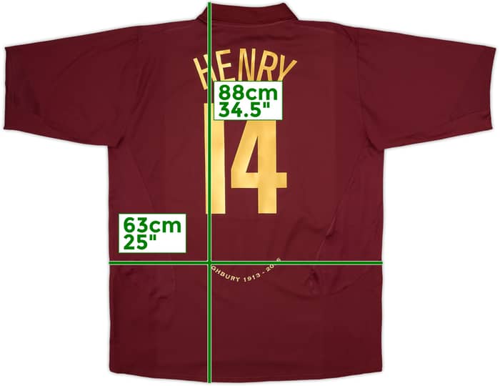 2005-06 Arsenal Home Shirt Henry #14 - 8/10 - (XXL)