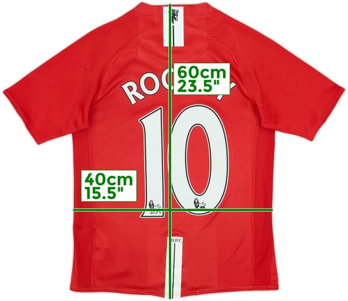 2007-09 Manchester United Home Shirt Rooney #10 - 8/10 - (11-12 Years)