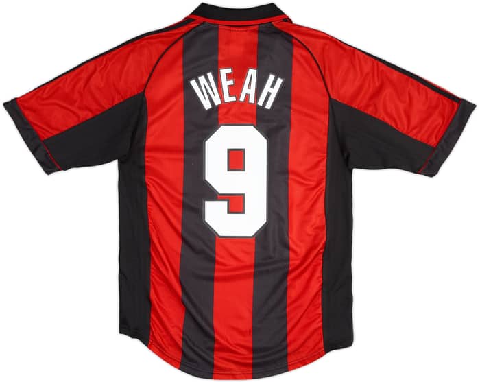 1998-00 AC Milan Home Shirt Weah #9 - 4/10 - (M)
